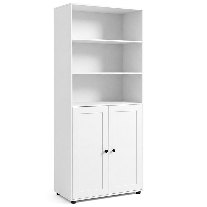 181 CM Tall Bookcase with 3 Shelves and Adjustable Shelf for Home Office-