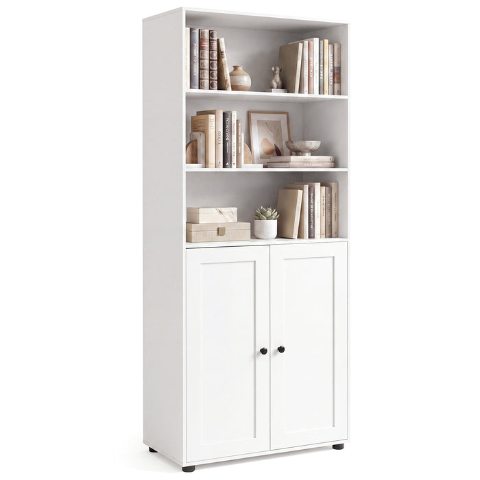 181 CM Tall Bookcase with 3 Shelves and Adjustable Shelf for Home Office-