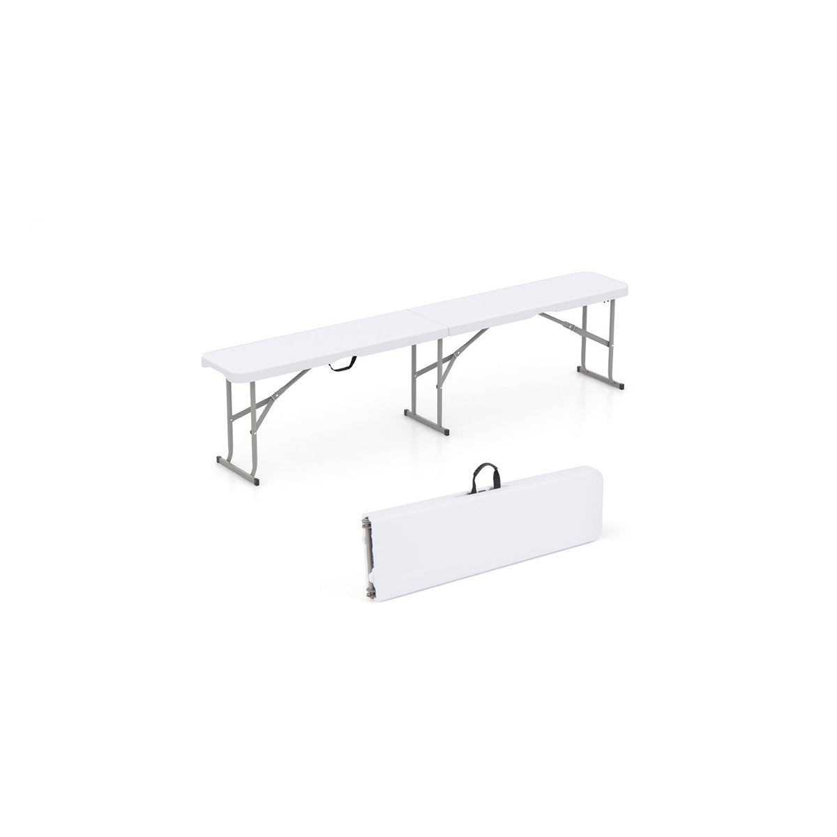 182 cm Portable Folding Plastic Bench Seat with Carry Handle-