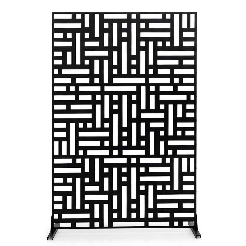 183 CM Freestanding Louvered Metal Outdoor Privacy Screen-