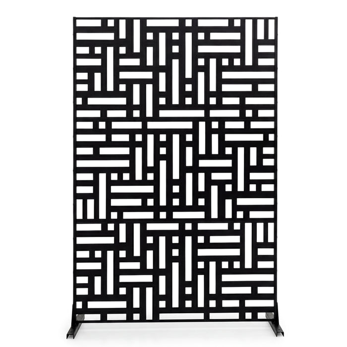 183 CM Freestanding Louvered Metal Outdoor Privacy Screen-
