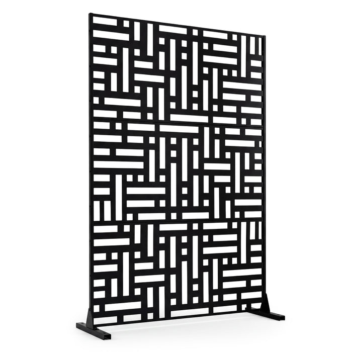 183 CM Freestanding Louvered Metal Outdoor Privacy Screen-