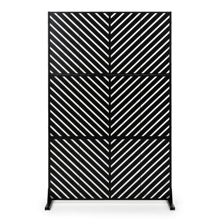 183 CM Freestanding Metal Outdoor Privacy Screen for Patio Garden-