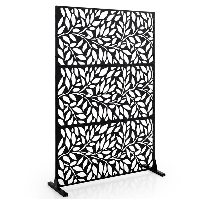 183cm H Metal Outdoor Privacy Screen with Rustproof and Freestanding Louvered Fence Panel for Patio-