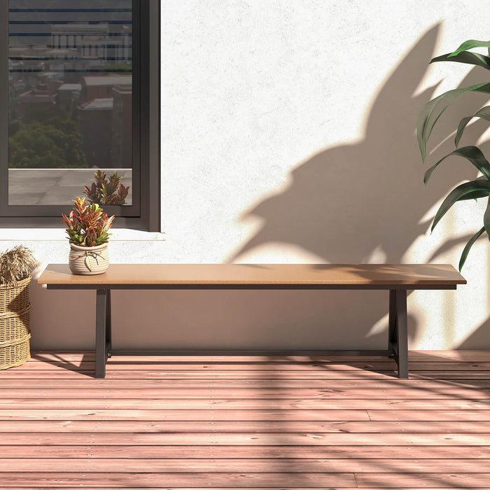 183cm Patio Long Bench with Weatherproof HDPE Seat for 4 People-