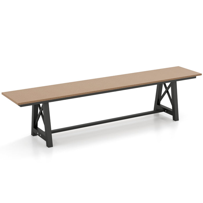 183cm Patio Long Bench with Weatherproof HDPE Seat for 4 People-