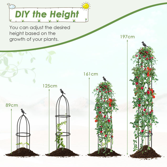 2-Pack 197 cm Garden Trellis for Climbing Plants-