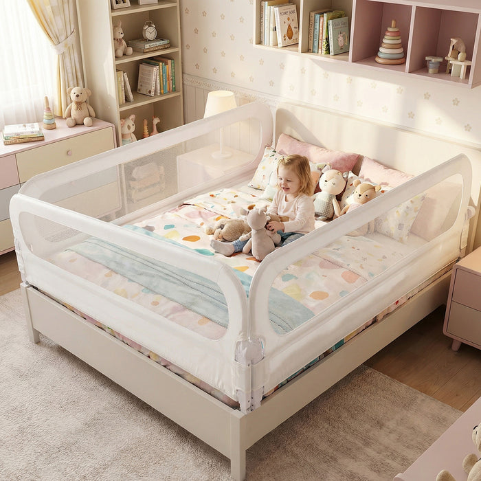 198 cm Long Adjustable Baby Bed Rail Guard with Extra Buckle-