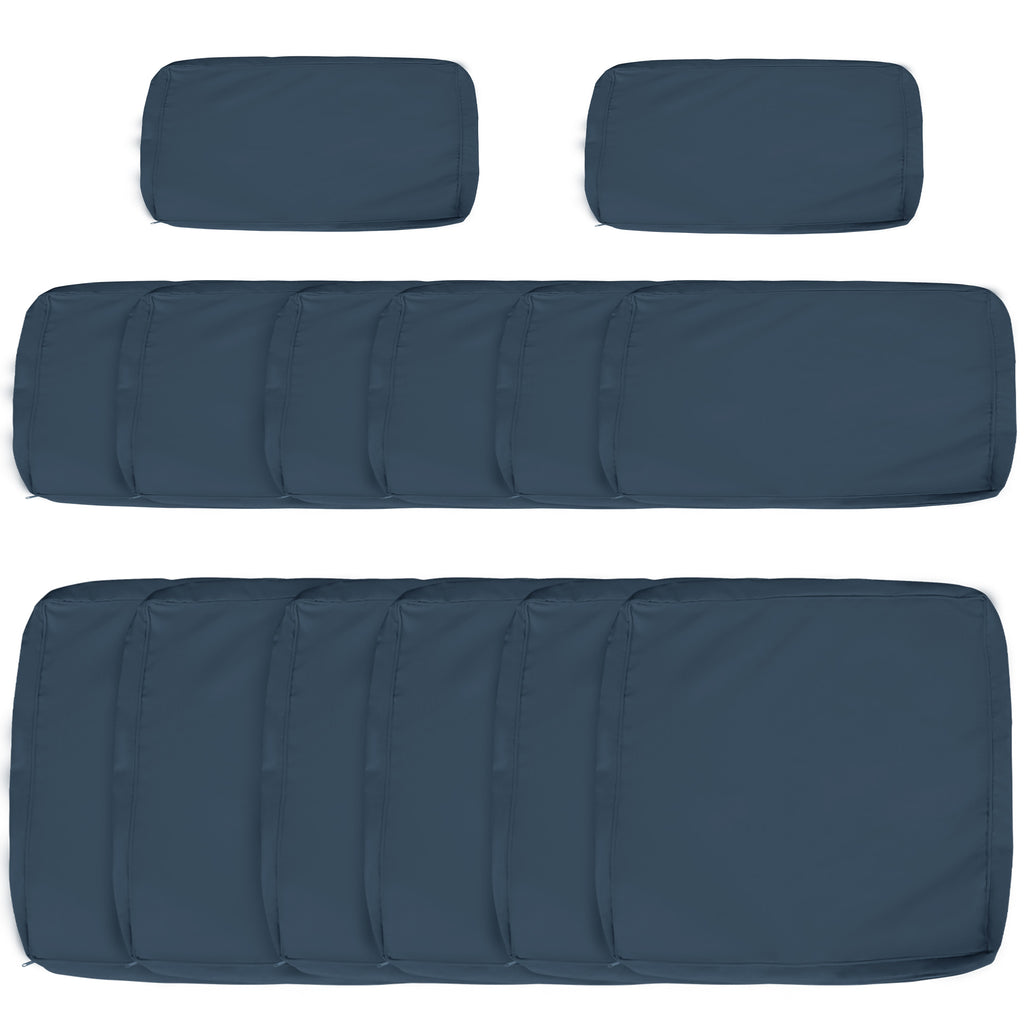 Outsunny Garden Rattan Sofa Cushion Polyester Cover Replacement Outdoor- No Cushion Included, Blue