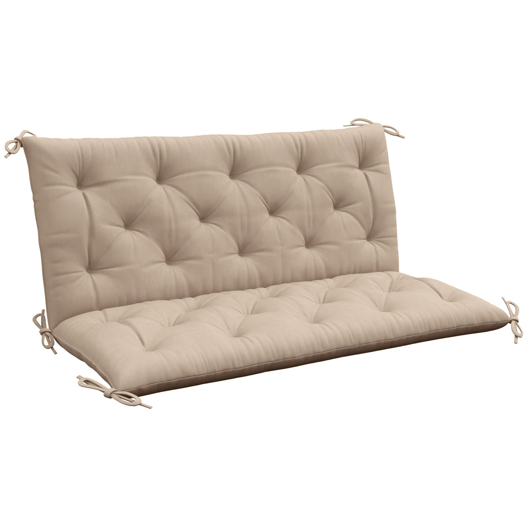 Outsunny Garden Bench Cushion, 2 Seater Swing Chair Cushion, Seat Pad with Ties for Indoor and Outdoor Use, 110 x 120 cm