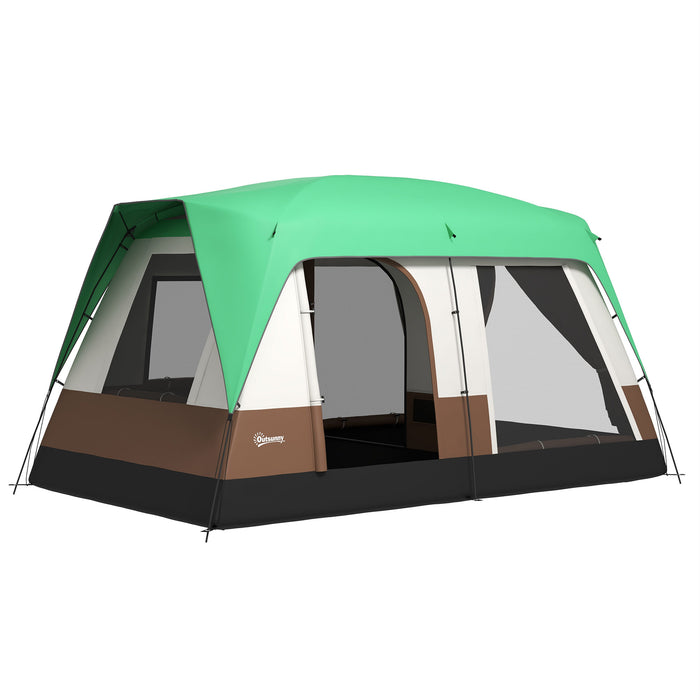 Seven-Man Spacious Family Camping Tent - Waterproof with Small Rainfly and Essential Accessories - Perfect for Outdoor Group Adventures