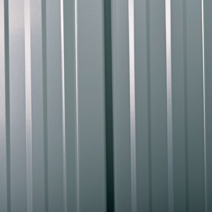 Outsunny 8 x 6ft Galvanised Steel Shed, with Double Door - Light Grey