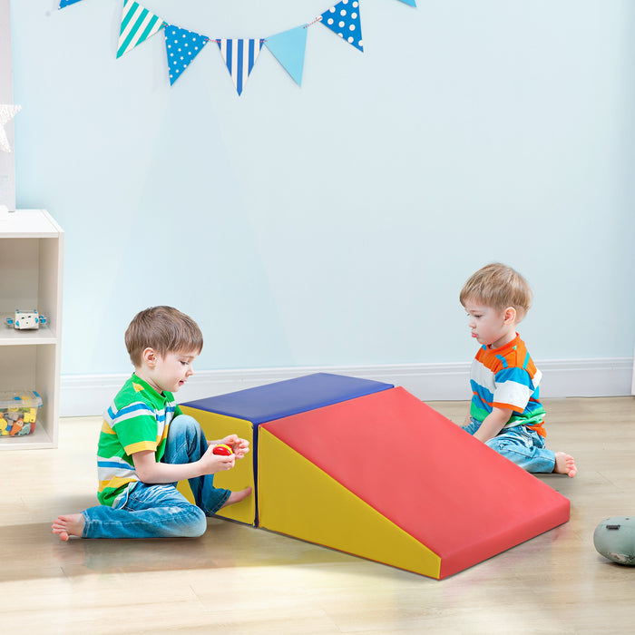 HOMCOM 2 Piece Soft Play Set for Toddler Climb and Crawl, for 12-36 Months, Red | Aosom UK