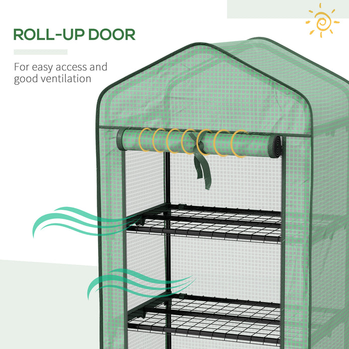 Outsunny Three-Tier Mini Greenhouse - Green | Aosom UK