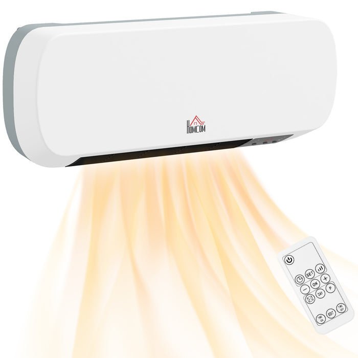 HOMCOM 2000W PTC On-Wall Heater, 10-49°C Temperature - White | Aosom UK