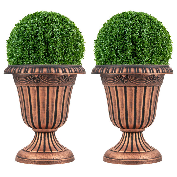 46cm Tall Vintage Planters Set of 2 Urn Plastic Flower Pots-
