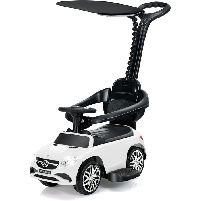 3-in-1 Mercedes Benz Licensed Kids Ride On Push Car with Canopy-