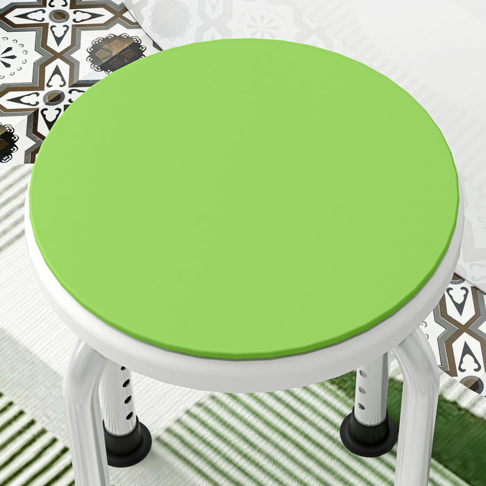 HOMCOM 360° Swivel Shower Chair, Height Adjustable Aluminium Shower Stool with Non-Slip Feet for Disabled, Elderly, Green | Aosom UK