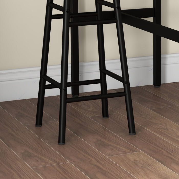 HOMCOM 3 Piece Bar Table Set with 2 Stools, Industrial Bar Table and Stool Set, Dining Table and Chair Set, Rustic Brown