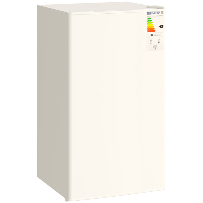 HOMCOM 91 Litre Freestanding Under Counter Fridge Freezer, Small Fridge with Chiller Box, Adjustable Thermostat, 47.5cm Wide, Beige