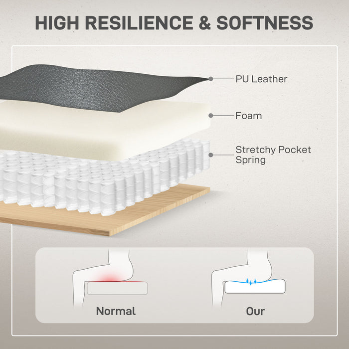 HOMCOM Power Lift Recliner Chair for Elderly, Overstuffed Faux Leather Riser and Reclining Chair with USB A+C Ports, Remote Control, Recliner Armchair for Living Room, Charcoal Grey