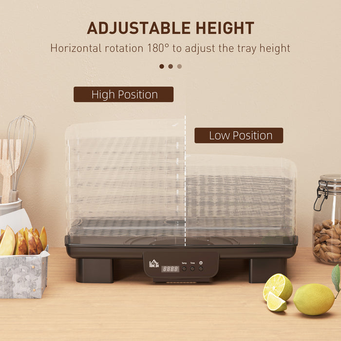 HOMCOM 6 Tray Food Dehydrator, 550W Food Dryer Machine with Adjustable Temperature, 48H Timer, for Drying Fruit, Meat, Vegetable, Jerky and Pet Treat, Black