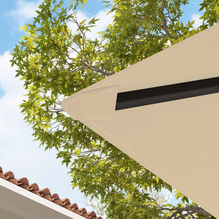 Outsunny 3 x 3(m) Gazebo Canopy Replacement Cover, Garden Gazebo Roof Replacement with Drain Holes, Water Resistant PVC Coating, 370g/㎡, UPF30+, TOP COVER ONLY, Beige