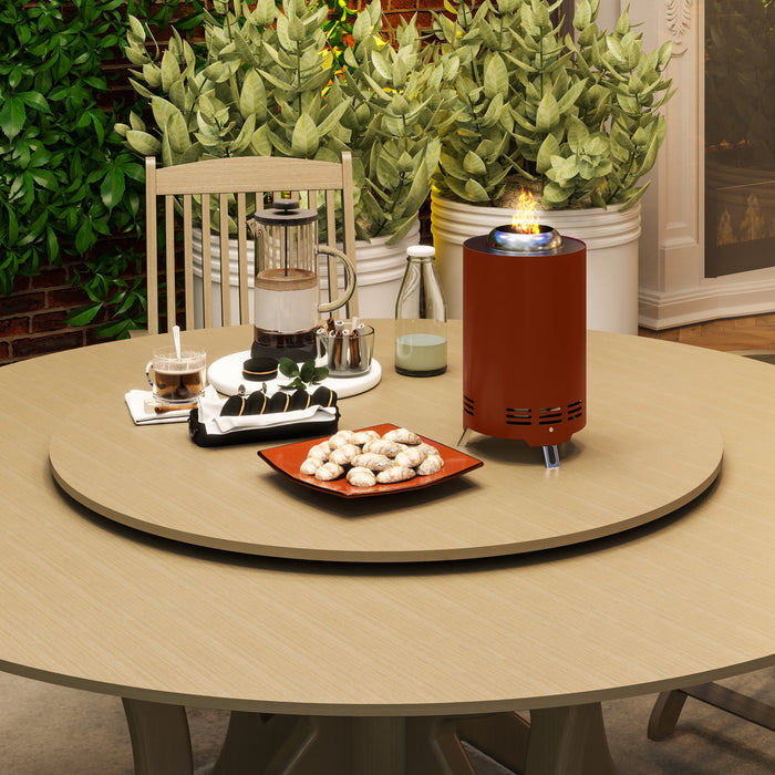 Outsunny Smokeless Fire Pit, 16 x 16 cm Stainless Steel Portable Wood Burning Firepit with Poker for Garden Camping Bonfire Party, Red