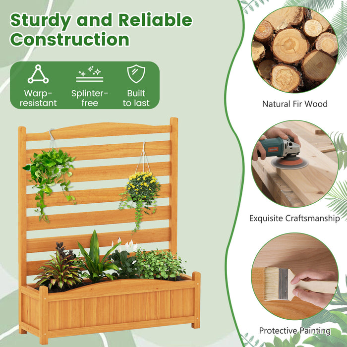 2/3- Freestanding Air Conditioner Fence with Planter Box-Yellow-2-