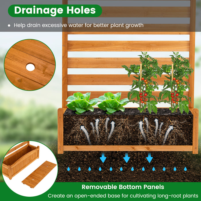 2/3- Freestanding Air Conditioner Fence with Planter Box-Yellow-3-