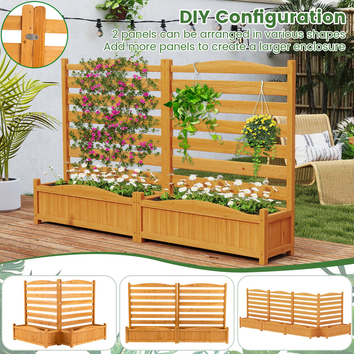 2/3- Freestanding Air Conditioner Fence with Planter Box-Yellow-3-