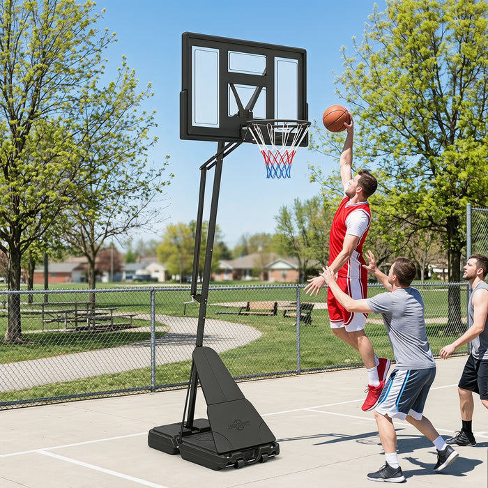 2.35-3.05M Outdoor Basketball Hoop Tool-Free Adjustable with PC Backboard