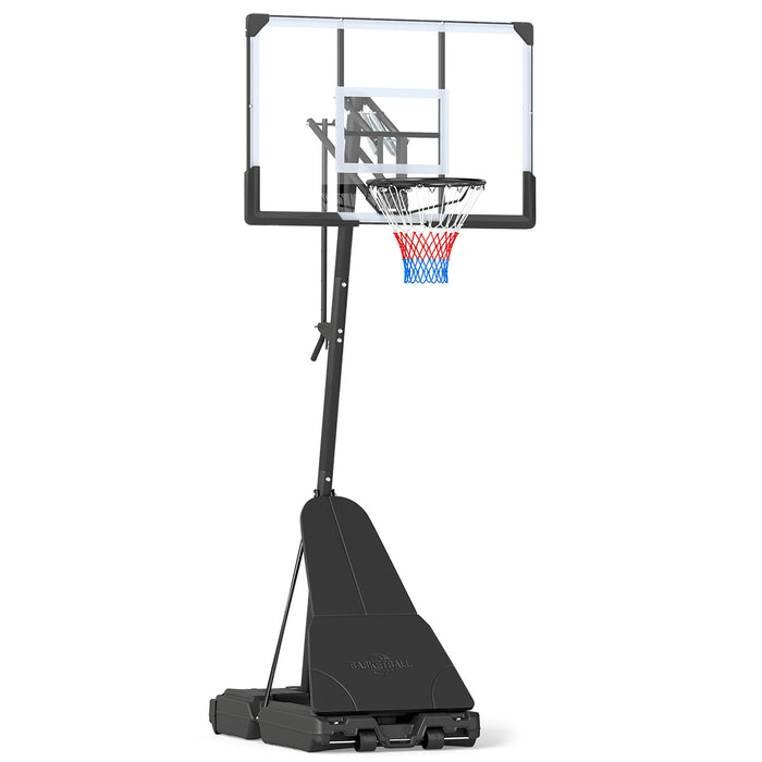 2.45-3.05M Portable Basketball Hoop Height Adjustable with Shatterproof Backboard