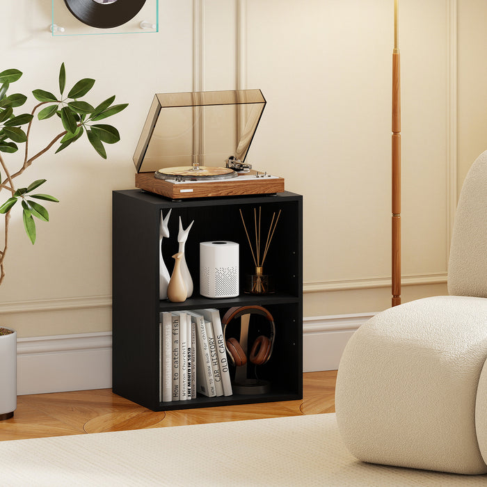 2-Cube Bookcase Floor Standing Open Bookshelf with 5-Position Adjustable Shelf-
