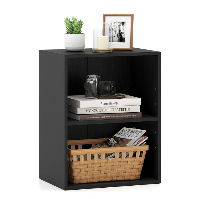 2-Cube Bookcase Floor Standing Open Bookshelf with 5-Position Adjustable Shelf-