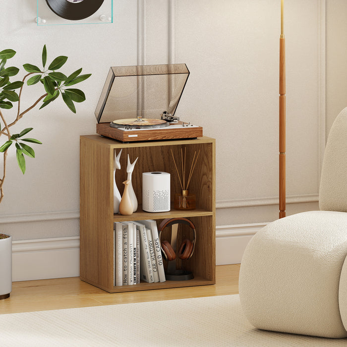2-Cube Bookcase Floor Standing Open Bookshelf with 5-Position Adjustable Shelf-