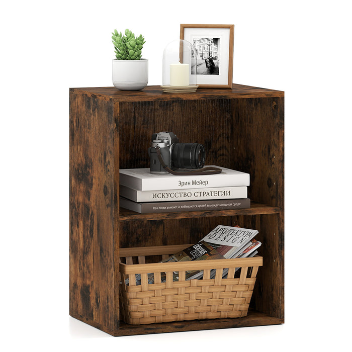 2-Cube Bookcase Floor Standing Open Bookshelf with 5-Position Adjustable Shelf-