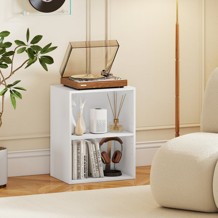 2-Cube Bookcase Floor Standing Open Bookshelf with 5-Position Adjustable Shelf-