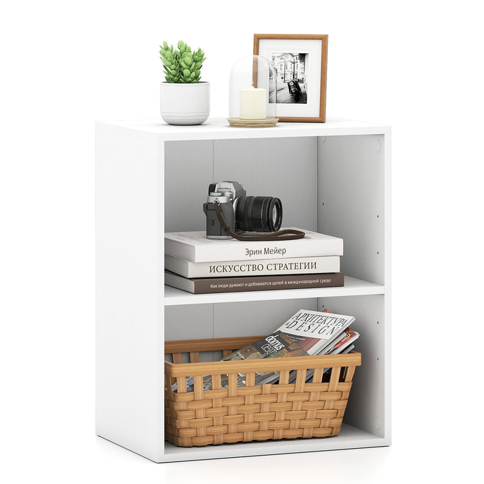 2-Cube Bookcase Floor Standing Open Bookshelf with 5-Position Adjustable Shelf-