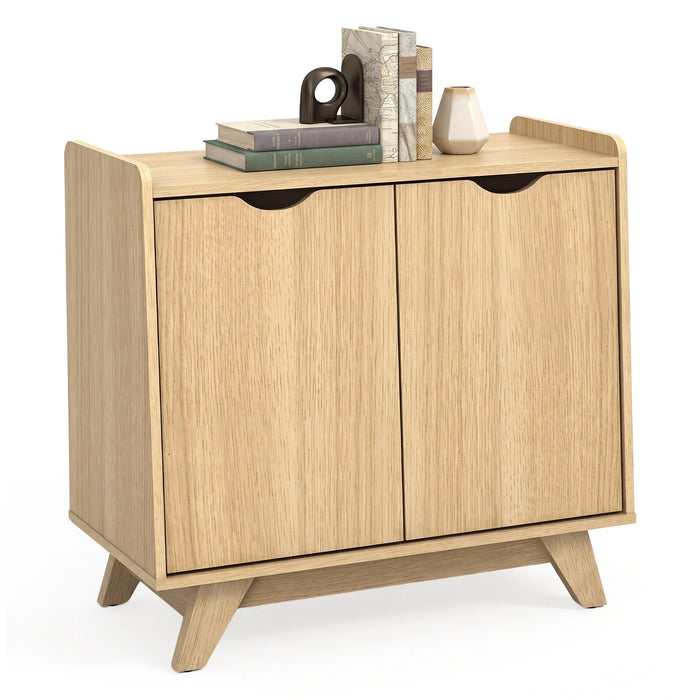 2 Door Modern Wooden Buffet Sideboard Organizer with Adjustable Shelf-