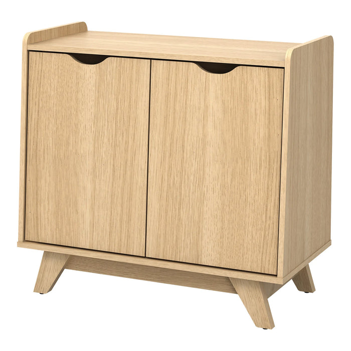 2 Door Modern Wooden Buffet Sideboard Organizer with Adjustable Shelf-