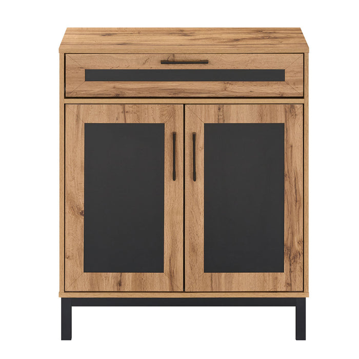 2-Door Sideboard Cabinet with Drawer and 3 Removable Shelves for Dining Room-