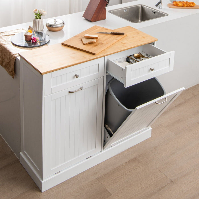 2-Door Kitchen Model - Tilt Out Trash Bin Cabinet with Dual Pull-Out Drawers - Ideal for Efficient Kitchen Waste Management