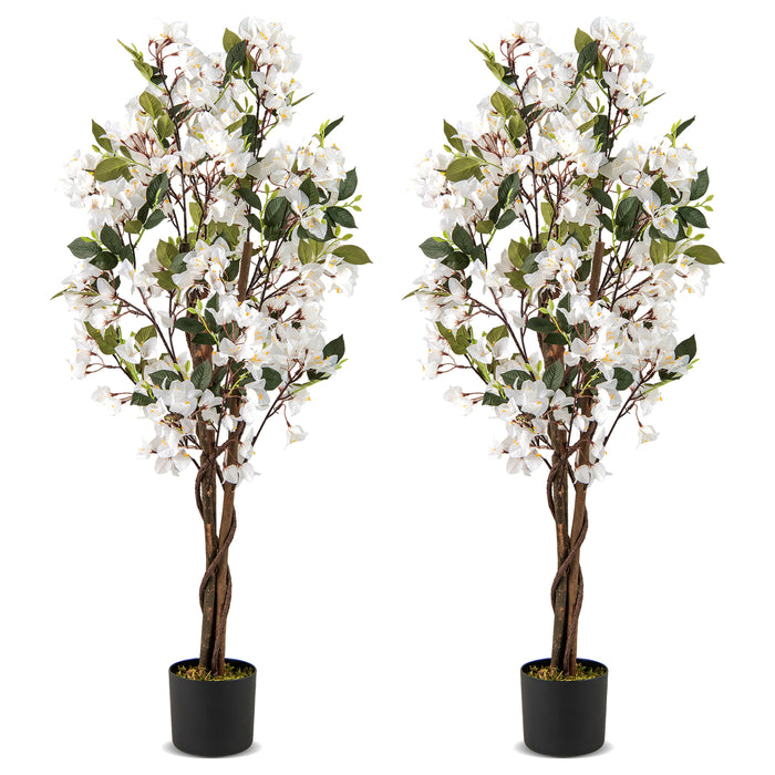 2 Pack 120 CM Artificial Bougainvillea Tree with Blooming Flowers-