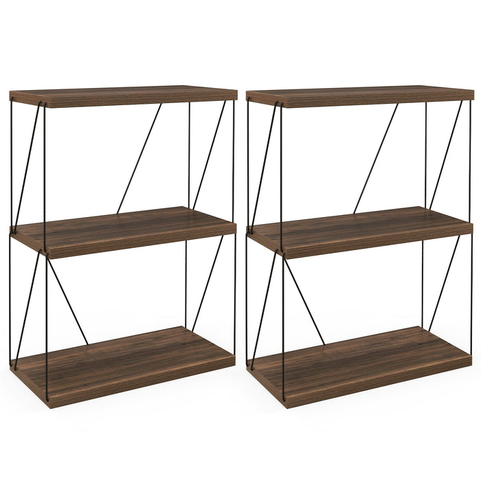 2 Pack 3-Tier Multipurpose Display Rack with Metal Frame