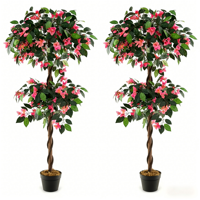 2-Piece 140 CM Artificial Bougainvillea Tree with 252 Flowers