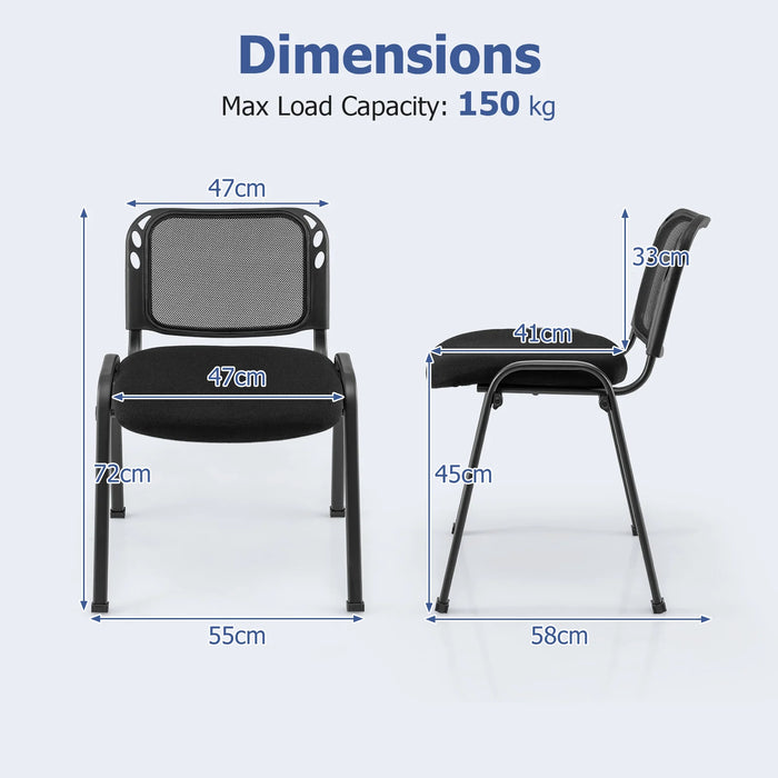 2 Piece Modern Stackable Upholstered Armless Conference Reception Chair-