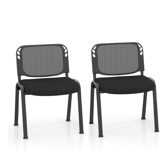 2 Piece Modern Stackable Upholstered Armless Conference Reception Chair-