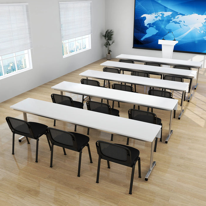 2 Piece Modern Stackable Upholstered Armless Conference Reception Chair-