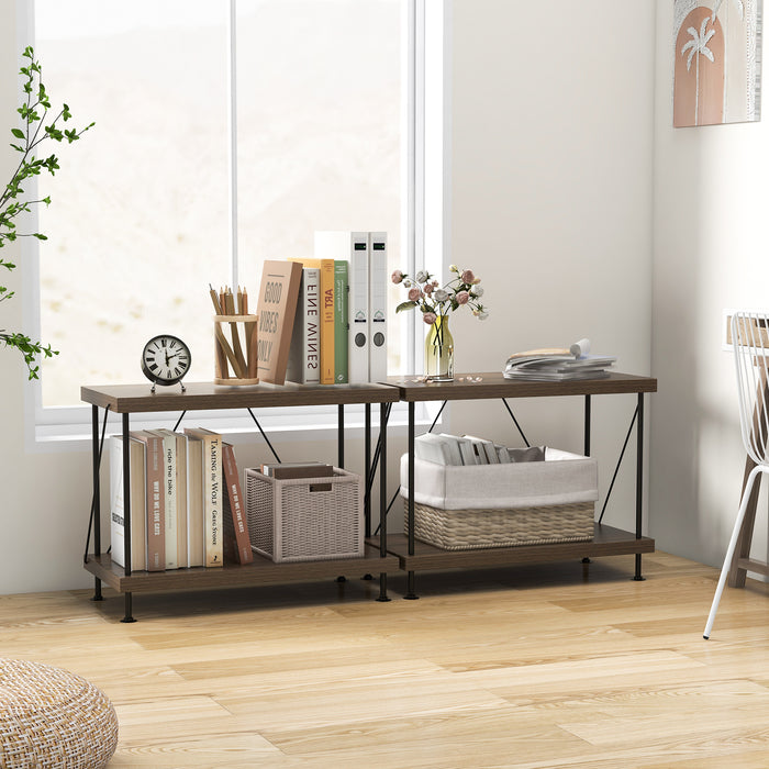 2 Pack 3-Tier Multipurpose Display Rack with Metal Frame